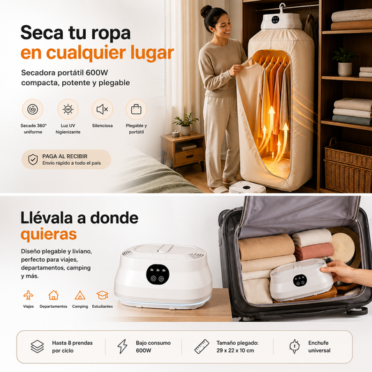 SecaExpress PRO™ - Secadora de Ropa Portátil y Plegable